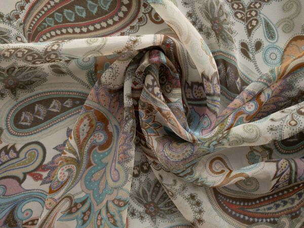 Designer Deadstock - Silk Georgette - Pastel Paisley