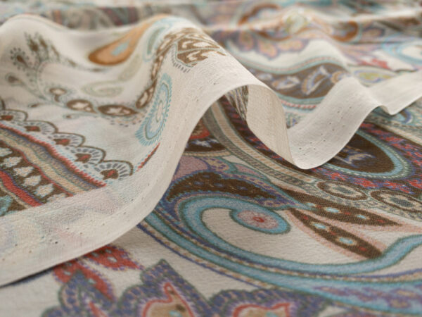 Designer Deadstock - Silk Georgette - Pastel Paisley