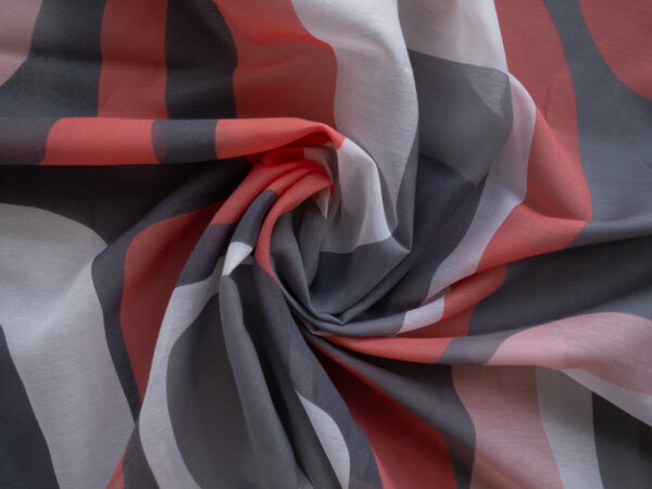 British Designer Deadstock - Silk/Cotton Voile - Mod Rectangles