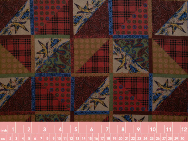 British Designer Deadstock – Cotton/Rayon Twill Shirting - Hunting Lodge - Red