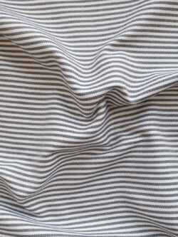 British Designer Deadstock - Yarn Dyed Cotton Canvas - Indigo/Ivory Stripes