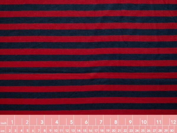 British Designer Deadstock – Viscose/Spandex Jersey – Marine Stripe