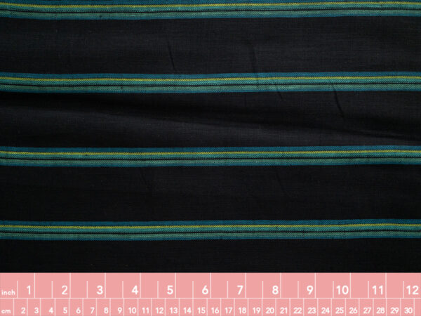 European Designer Deadstock - Yarn Dyed Linen - Turquoise Stripe