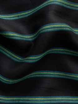 European Designer Deadstock - Yarn Dyed Linen - Turquoise Stripe