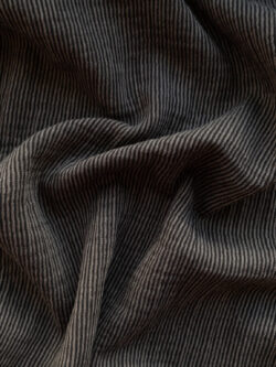 Organic Cotton Double Gauze - Yarn Dyed Mini Stripe - Black