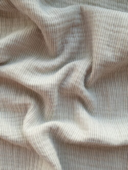 Organic Cotton Double Gauze - Yarn Dyed Mini Stripe - Natural