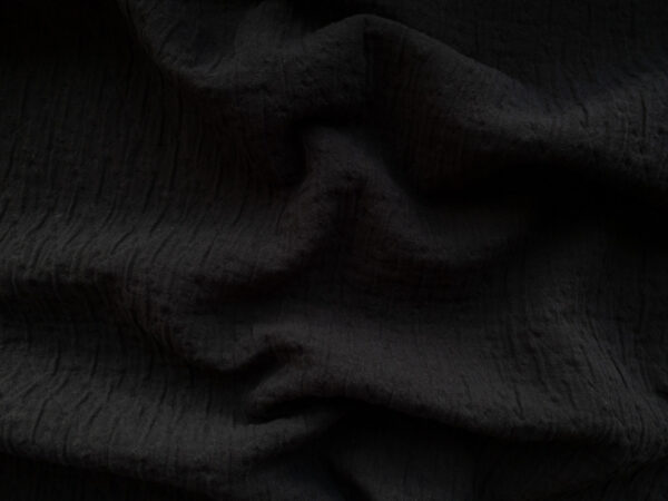 Cotton Crinkle Jacquard - Diamonds - Black