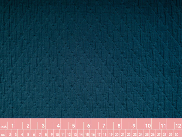 Cotton Crinkle Jacquard - Diamonds - Bluestone