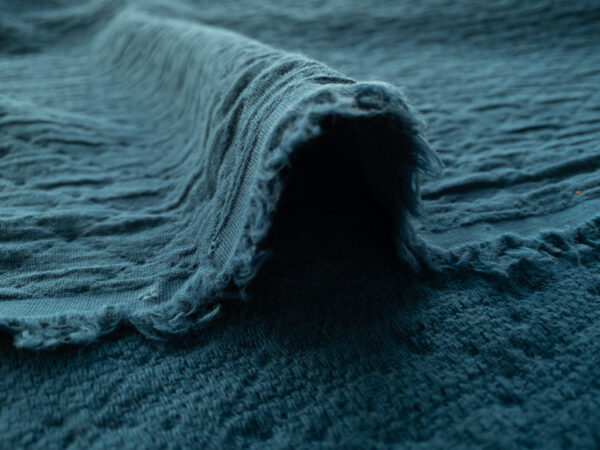 Cotton Crinkle Jacquard - Diamonds - Bluestone