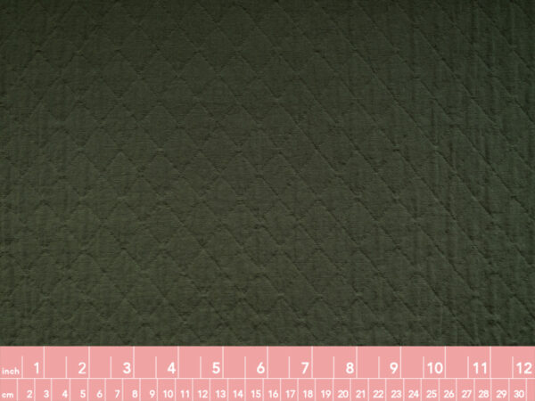 Cotton Crinkle Jacquard - Diamonds - Khaki