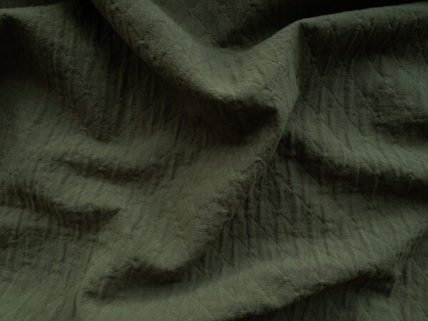 Cotton Crinkle Jacquard - Diamonds - Khaki