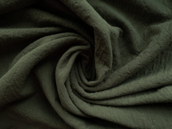 Cotton Crinkle Jacquard - Diamonds - Khaki