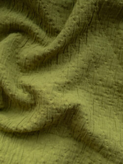 Cotton Crinkle Jacquard - Diamonds - Pesto