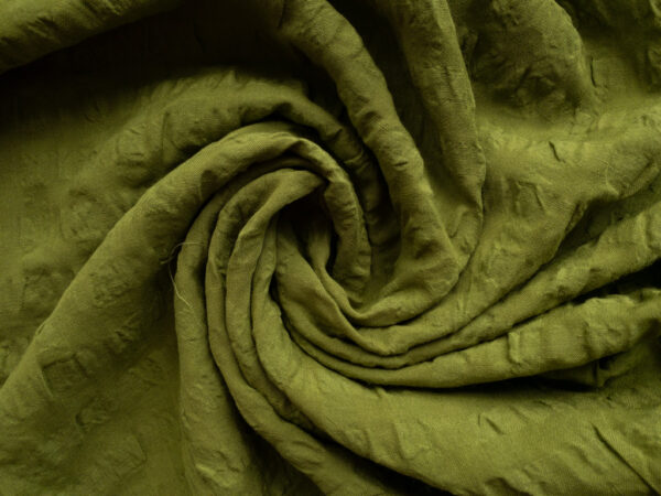 Linen/Viscose Giant Seersucker - Olive Oil