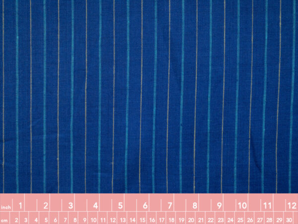 Designer Deadstock – Yarn Dyed Linen - Stripe -  Cobalt/Azure