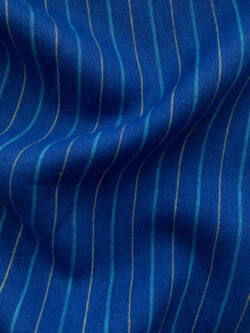 Designer Deadstock – Yarn Dyed Linen - Stripe -  Cobalt/Azure