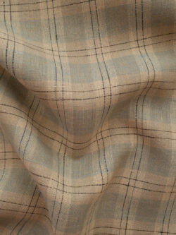 Designer Deadstock – Yarn Dyed Linen - Windowpane Plaid - Cloudy Day