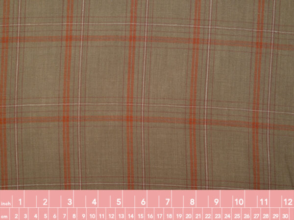 Designer Deadstock – Yarn Dyed Linen - Plaid - Nutmeg