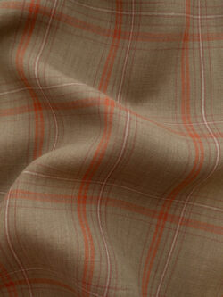 Designer Deadstock – Yarn Dyed Linen - Plaid - Nutmeg