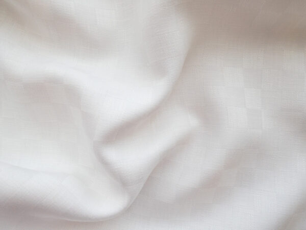 Designer Deadstock – Yarn Dyed Linen - Checkerboard - White