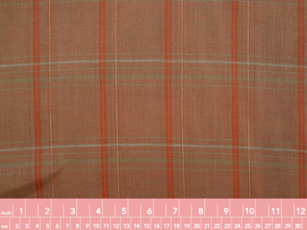 Designer Deadstock – Yarn Dyed Linen - Plaid - Pumpkin Spice