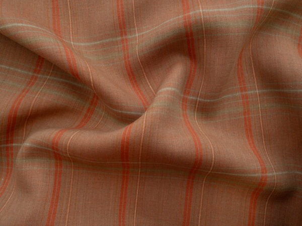 Designer Deadstock – Yarn Dyed Linen - Plaid - Pumpkin Spice