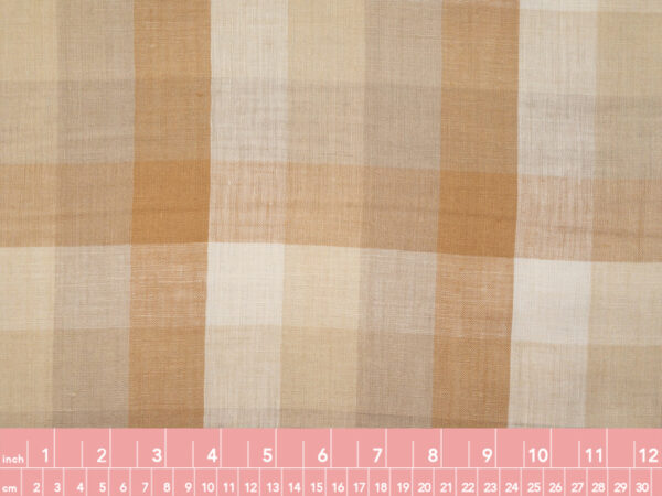 Designer Deadstock – Yarn Dyed Linen - Plaid - Honey Oats