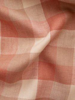 Designer Deadstock – Yarn Dyed Linen - Plaid - Strawberry Cream