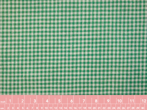 Designer Deadstock - Yarn Dyed Linen - Gingham - Clover