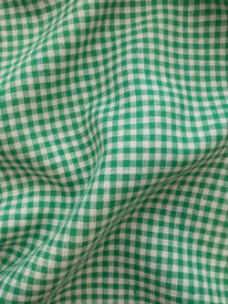 Designer Deadstock - Yarn Dyed Linen - Gingham - Clover