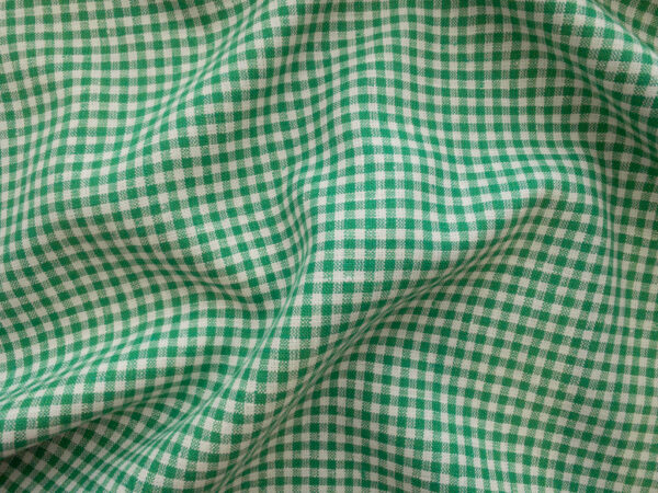 Designer Deadstock - Yarn Dyed Linen - Gingham - Clover