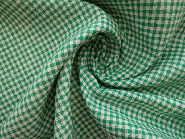 Designer Deadstock - Yarn Dyed Linen - Gingham - Clover