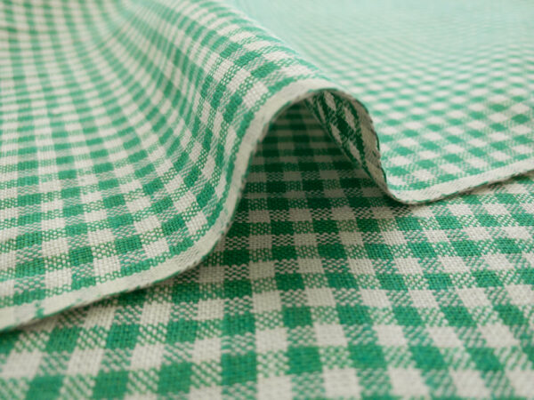 Designer Deadstock - Yarn Dyed Linen - Gingham - Clover