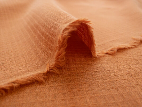 Designer Deadstock – Textured Linen - Diamond - Marmalade