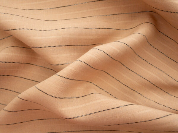 Designer Deadstock – Yarn Dyed Linen - Pinstripe - Peach