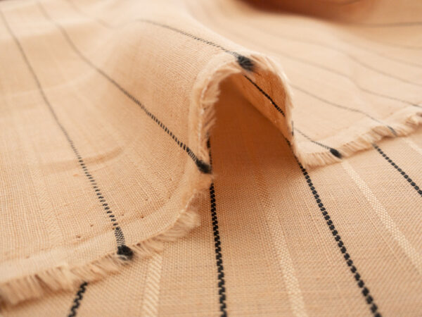 Designer Deadstock – Yarn Dyed Linen - Pinstripe - Peach