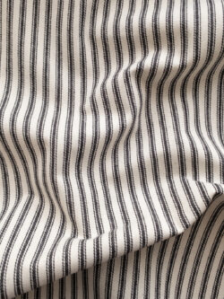 Ticking Stripe - Yarn Dyed Cotton Twill - Black/Natural