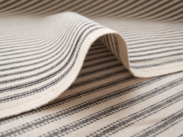 Ticking Stripe - Yarn Dyed Cotton Twill - Black/Natural