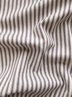 Ticking Stripe - Yarn Dyed Cotton Twill - Smoke/Natural