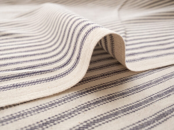 Ticking Stripe - Yarn Dyed Cotton Twill - Smoke/Natural