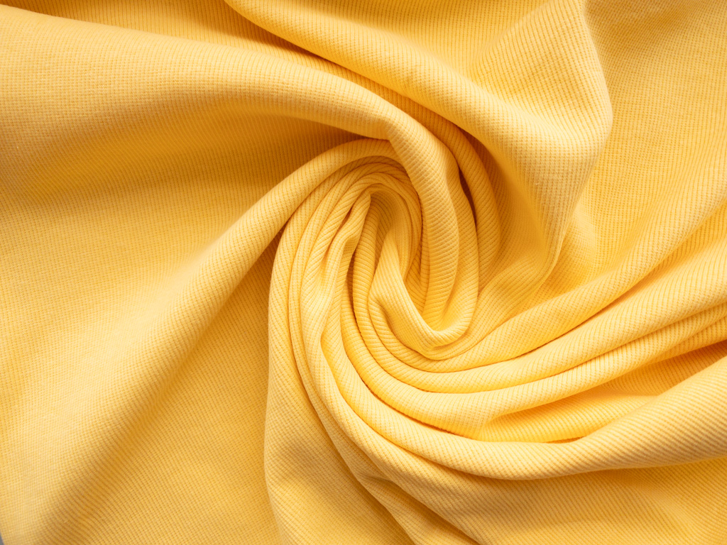 Recycled Cotton/Lycra Ribbing – Yellow - Stonemountain & Daughter Fabrics