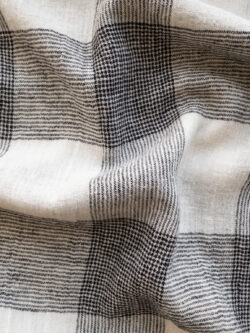 Designer Deadstock – Linen/Cotton Gauze – Large Check - White/Black