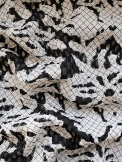 Designer Deadstock - Novelty Mesh - Flora Cutout - Black/White