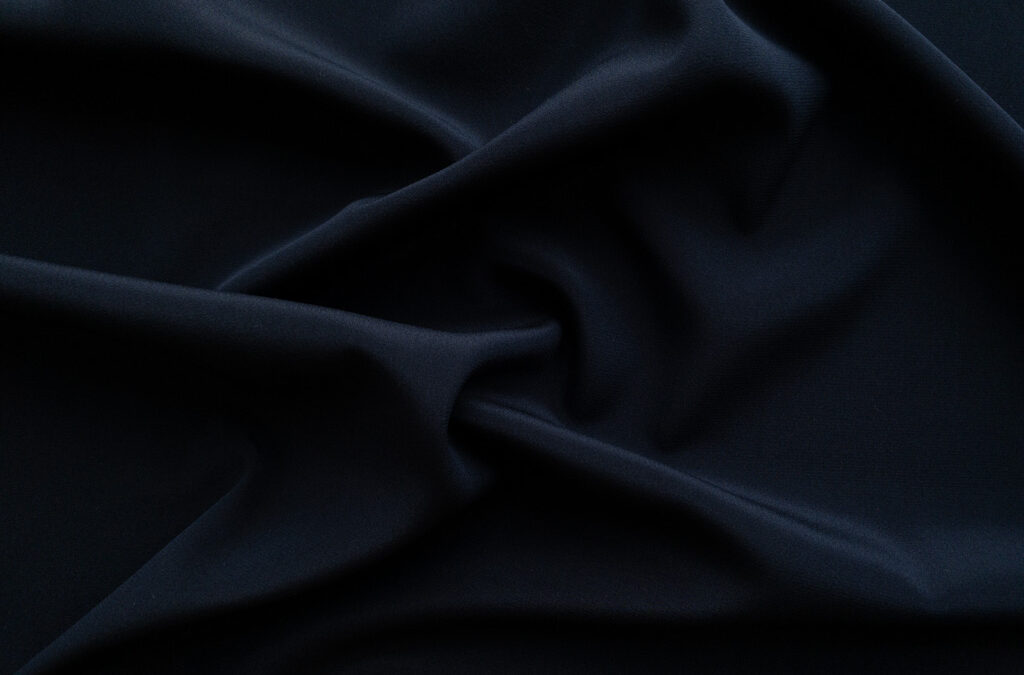 Designer Deadstock – Silk/Spandex Stretch Crepe de Chine – Navy