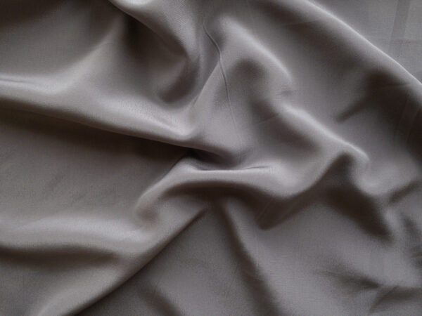 Designer Deadstock - Silk/Spandex Stretch Crepe de Chine - Pewter