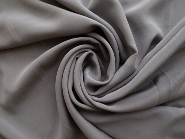 Designer Deadstock - Silk/Spandex Stretch Crepe de Chine - Pewter