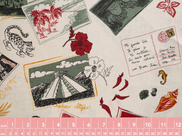 Designer Deadstock - 100% Linen - Postcards - Ivory