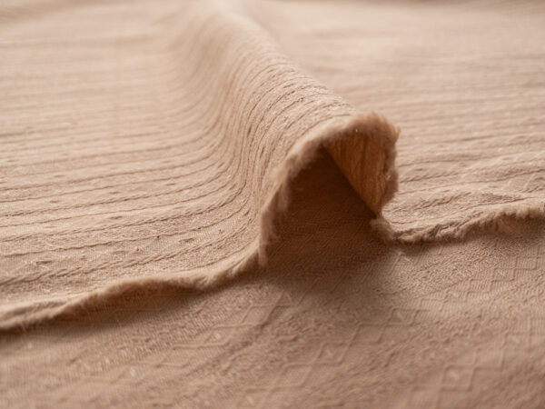 European Designer Deadstock - Cotton Textured Dobby Shirting - Natural