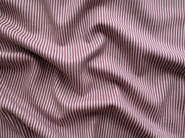 European Designer Deadstock – Cotton/Viscose Brushed Twill - Mauve Stripe