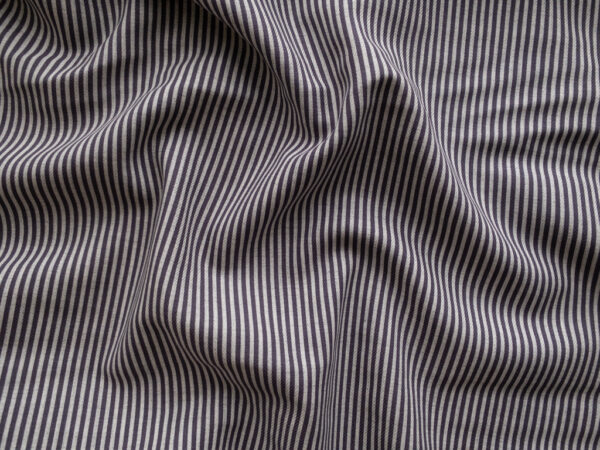 European Designer Deadstock – Cotton/Viscose Brushed Twill - Purple Stripe